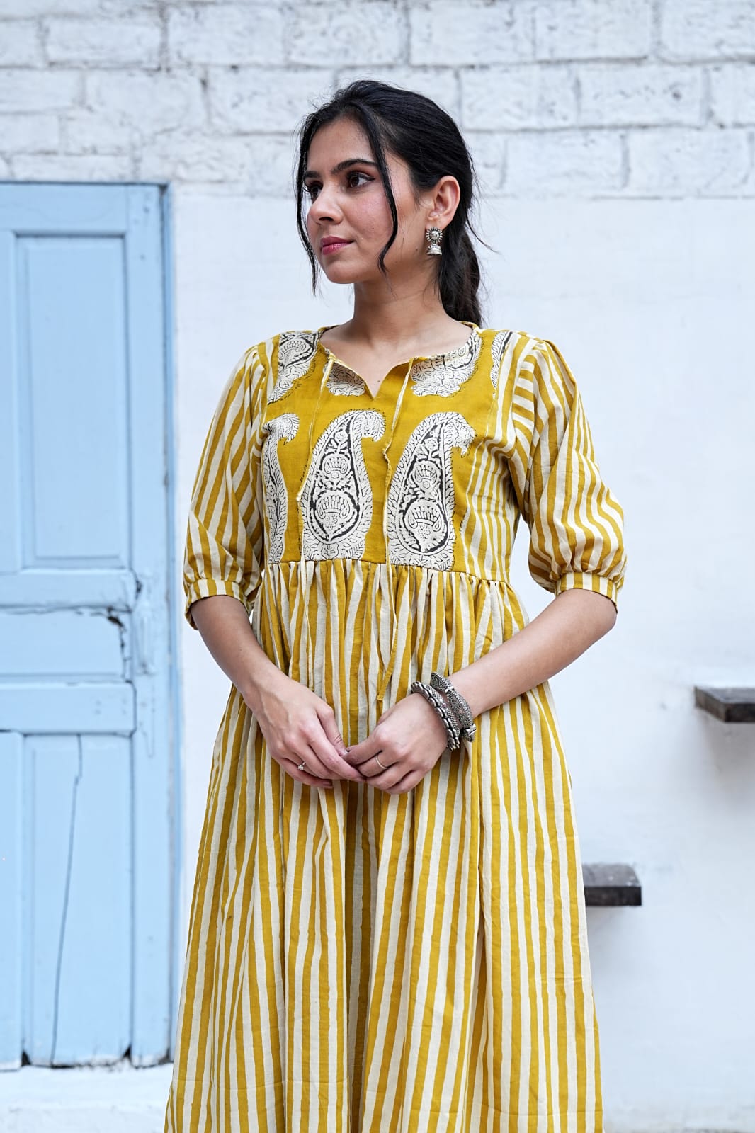 Bagru Hand-Block Printed Dress