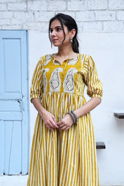 Bagru Hand-Block Printed Dress