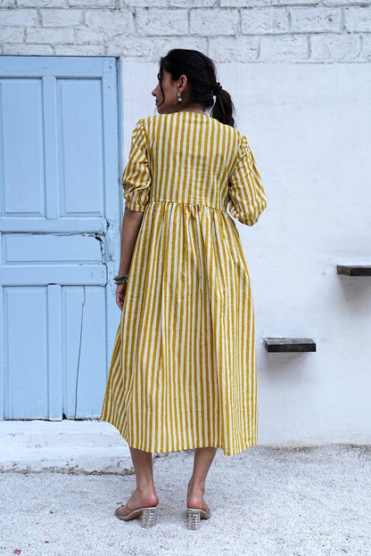 Bagru Hand-Block Printed Dress