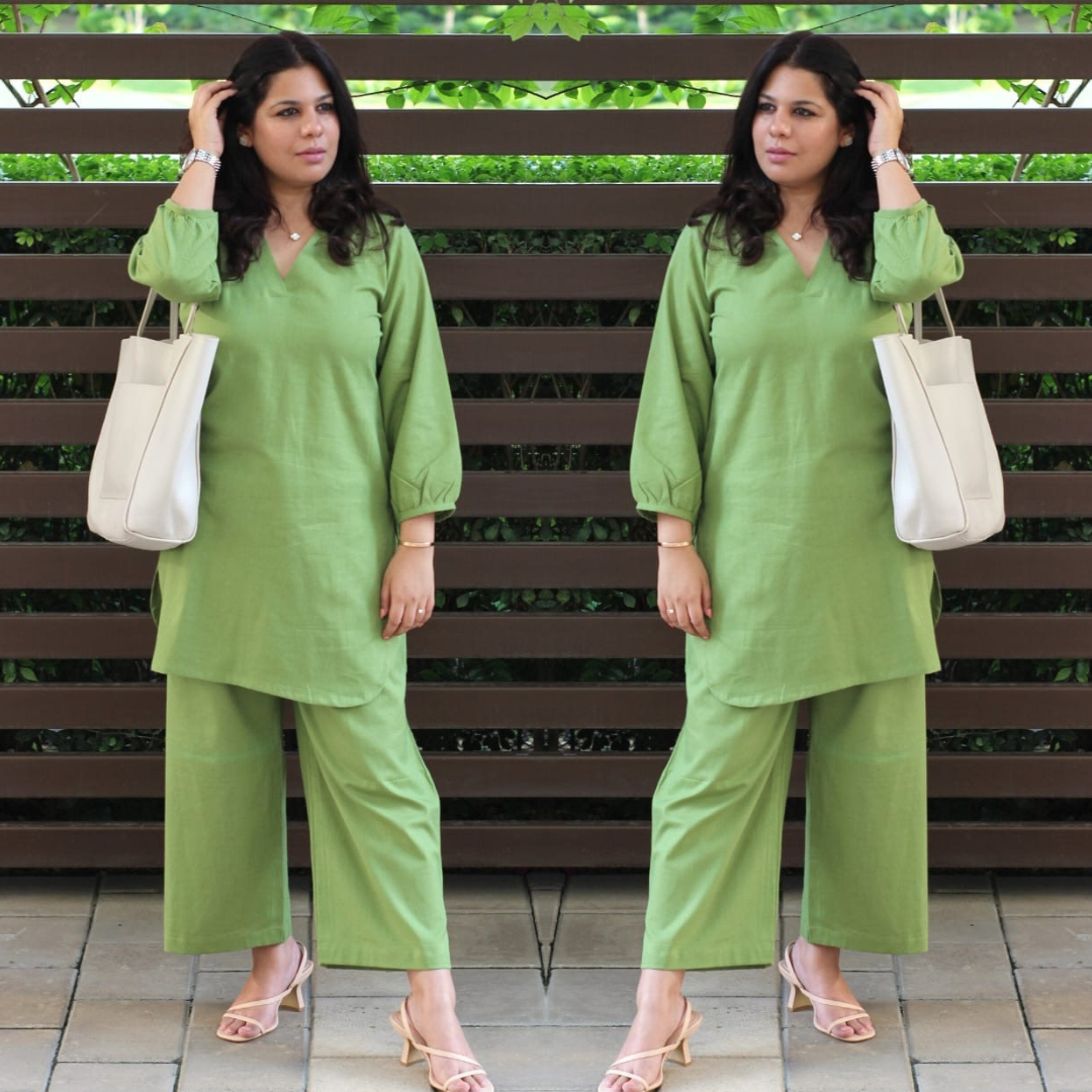 Mul Cotton Co-ord Set Green