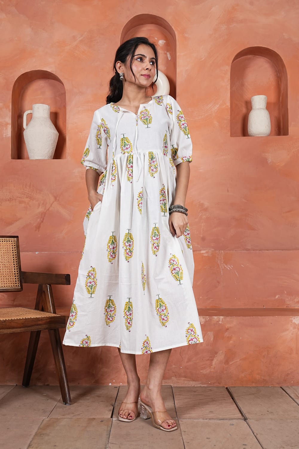 Bagru Hand-Block Printed Dress