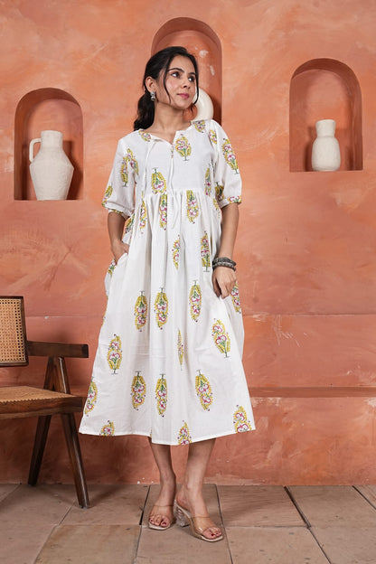 Bagru Hand-Block Printed Dress