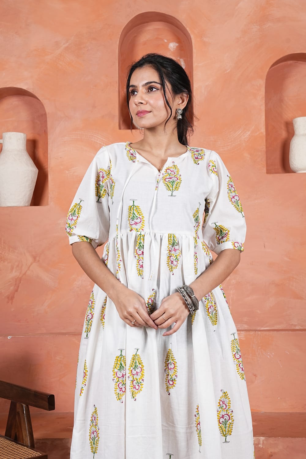 Bagru Hand-Block Printed Dress