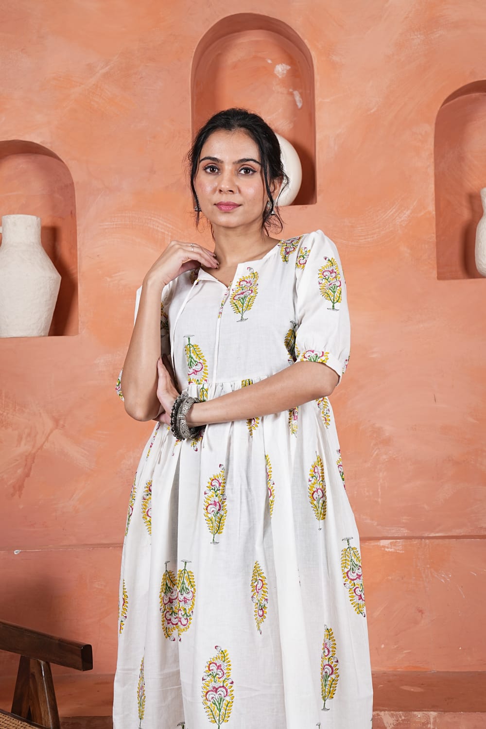 Bagru Hand-Block Printed Dress