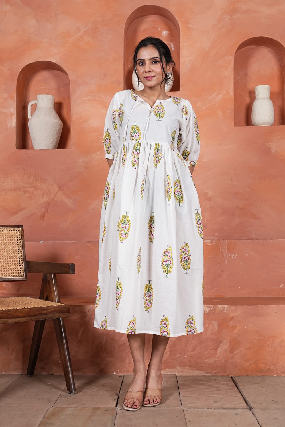 Bagru Hand-Block Printed Dress