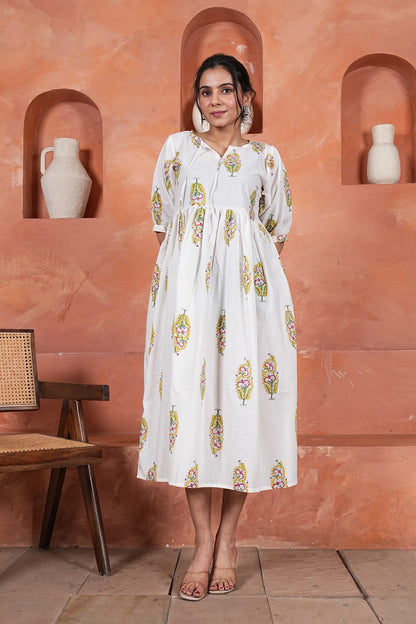 Bagru Hand-Block Printed Dress
