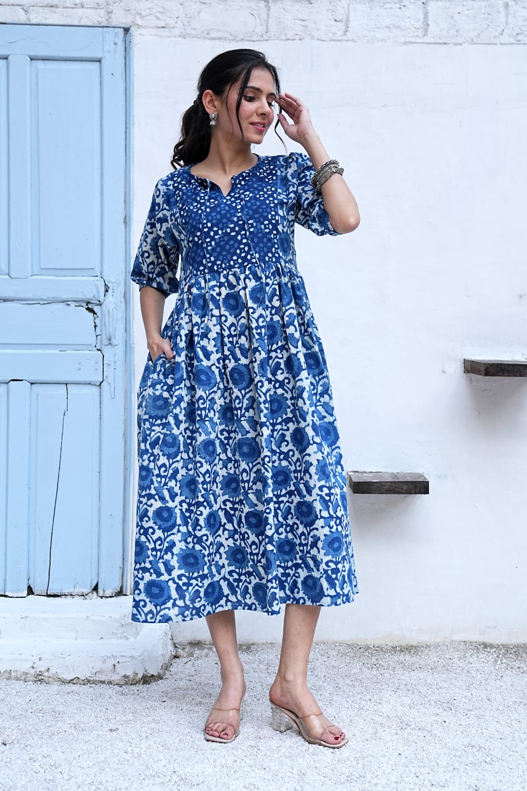 Bagru Hand-Block Printed Dress