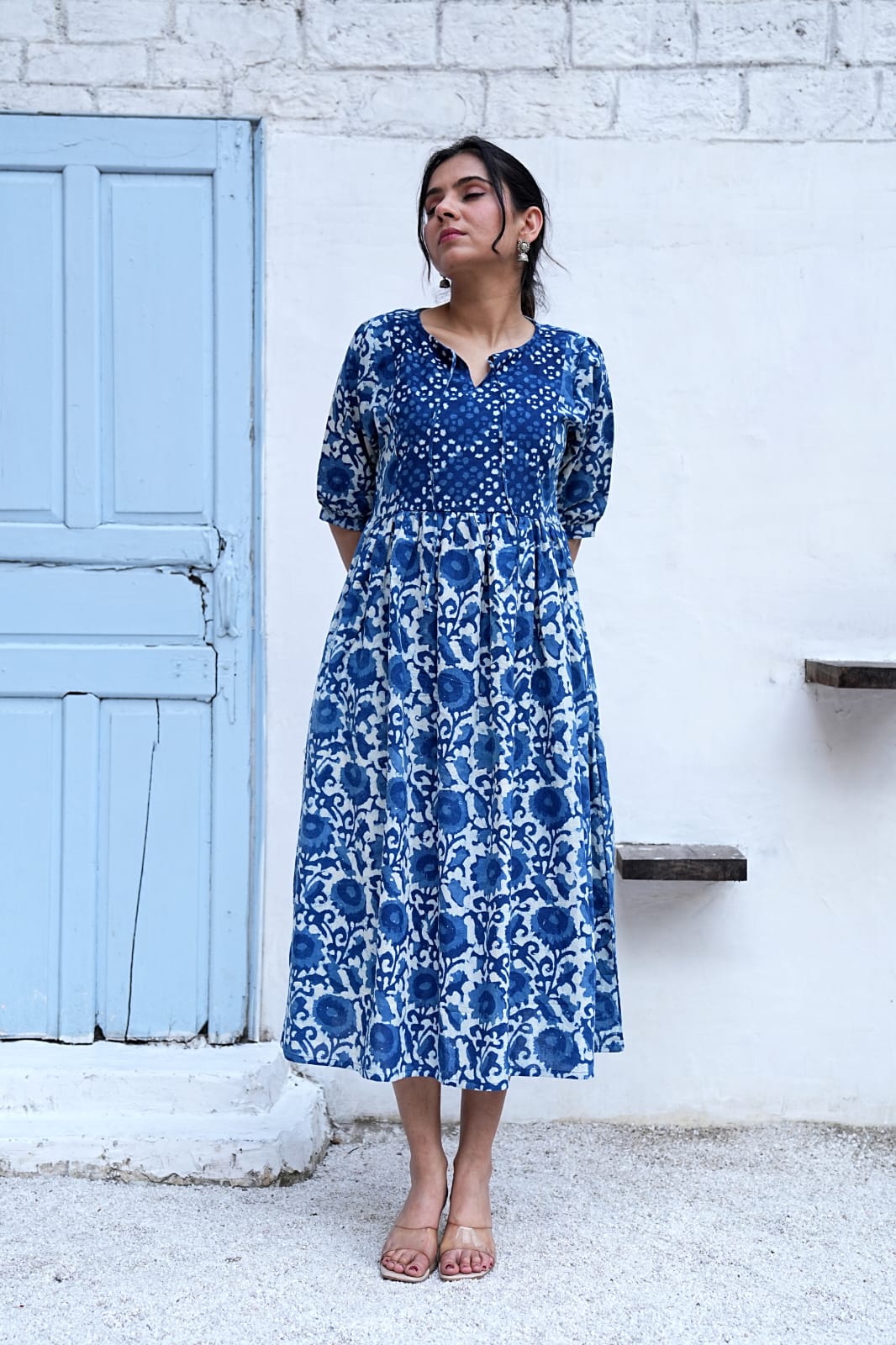 Bagru Hand-Block Printed Dress