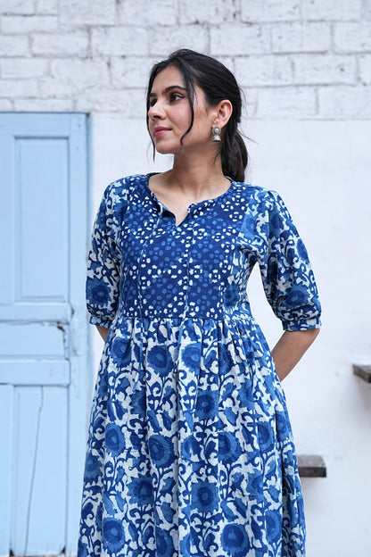 Bagru Hand-Block Printed Dress