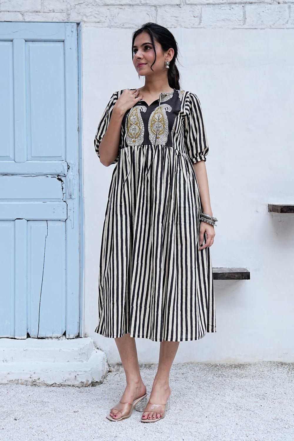 Bagru Hand-Block Printed Dress