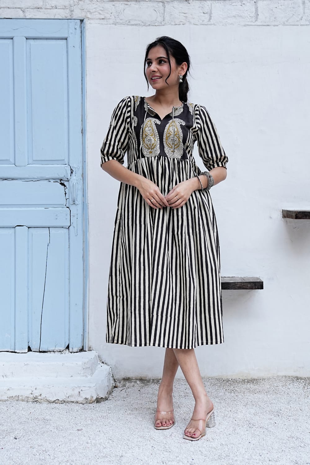 Bagru Hand-Block Printed Dress