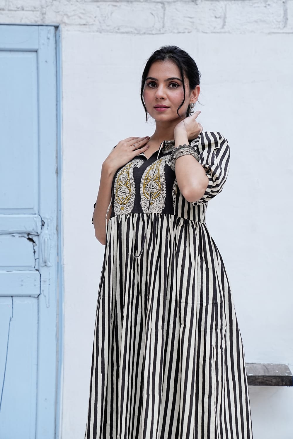 Bagru Hand-Block Printed Dress