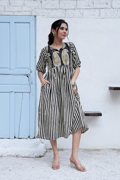 Bagru Hand-Block Printed Dress