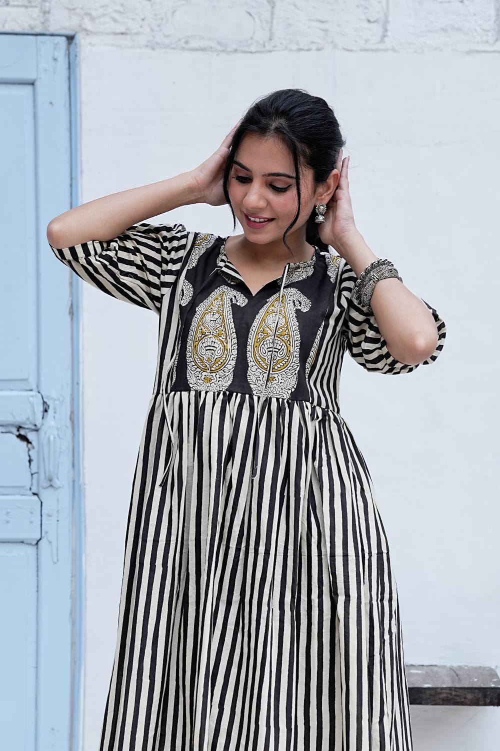 Bagru Hand-Block Printed Dress