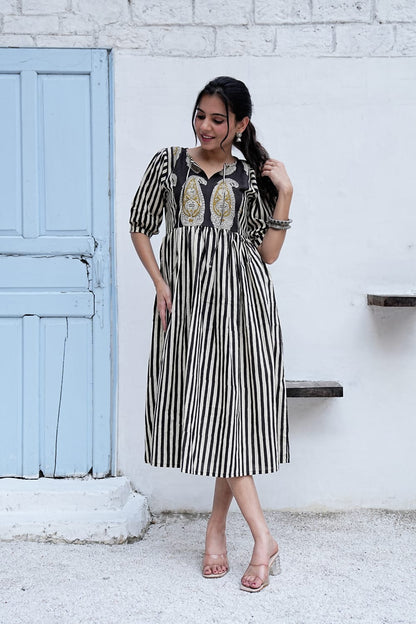 Bagru Hand-Block Printed Dress