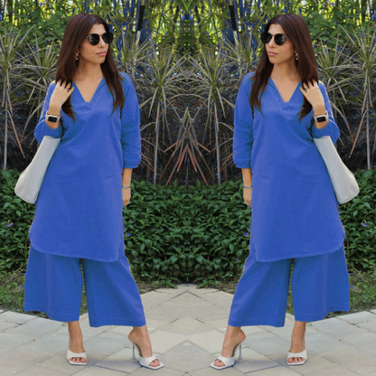 Mul Cotton Co-ord Set Blue