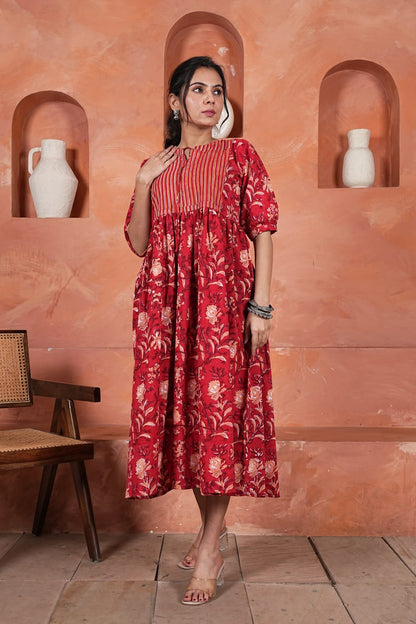 Bagru Hand-Block Printed Dress