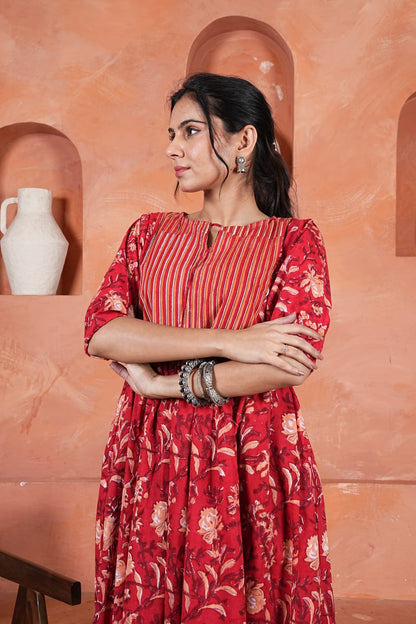 Bagru Hand-Block Printed Dress