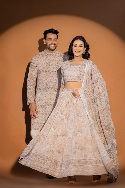 Couple Lehenga and Kurta Pyjama Set