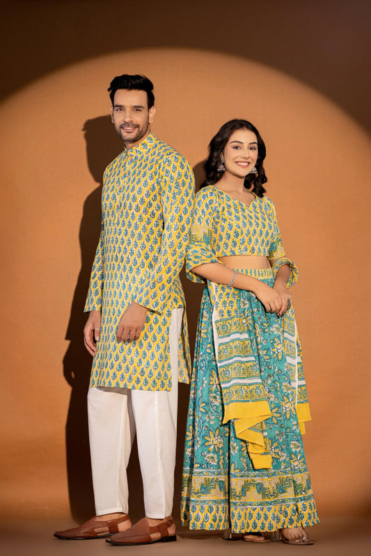 Couple Lehenga and Kurta Pyjama Set