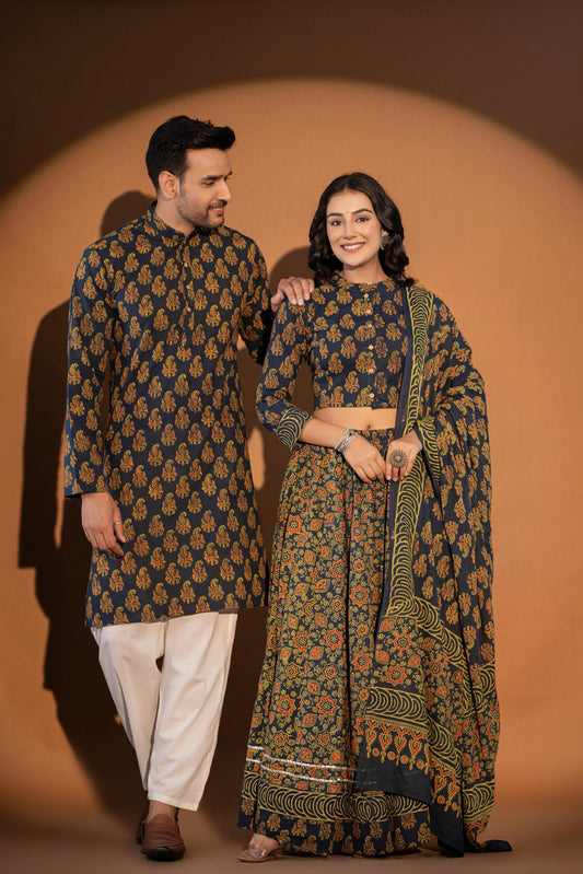 Couple Lehenga and Kurta Pyjama Set