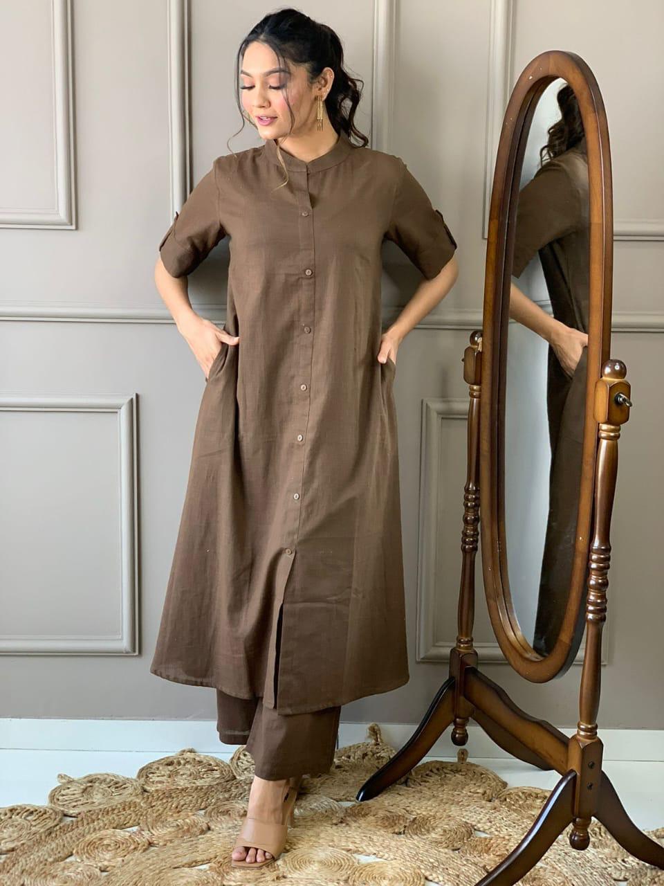 Solid Cotton Co-Ord Set