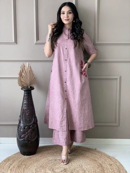 Solid Cotton Co-Ord Set