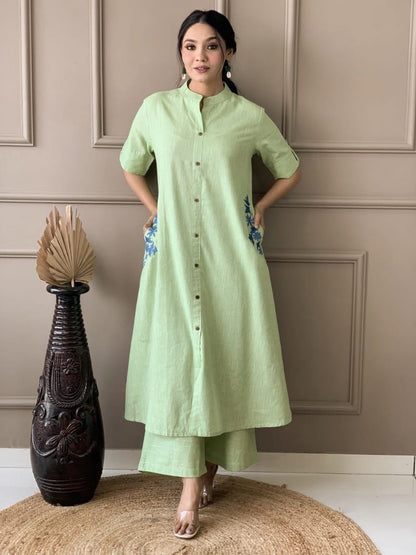 Solid Cotton Co-Ord Set