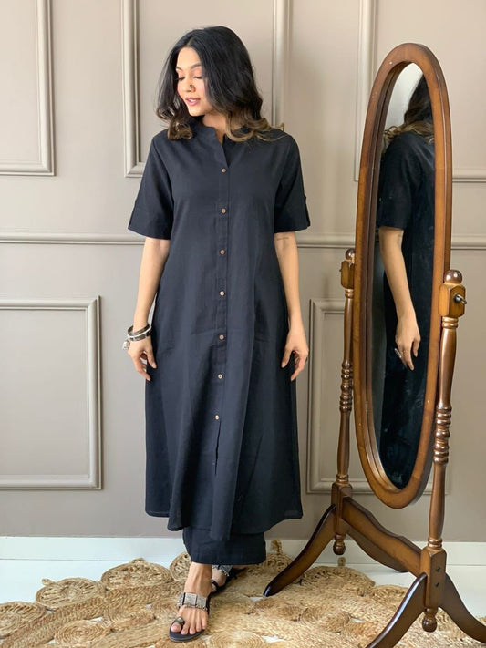 Solid Cotton Co-Ord Set