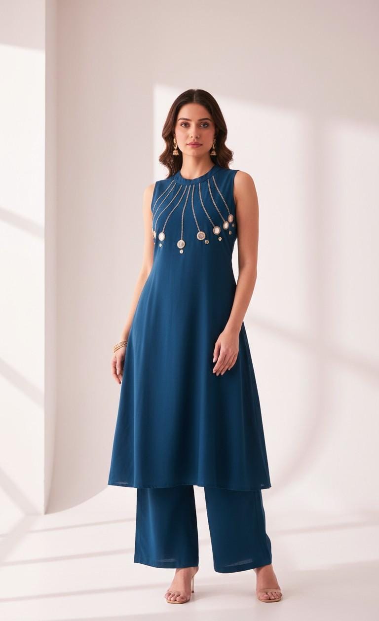 Mirror work kurta set