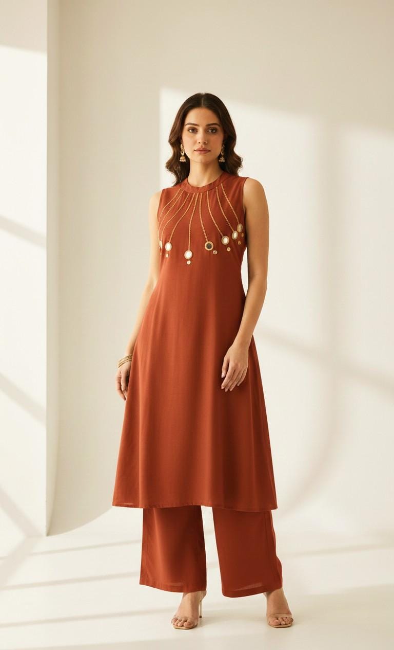 Mirror work kurta set