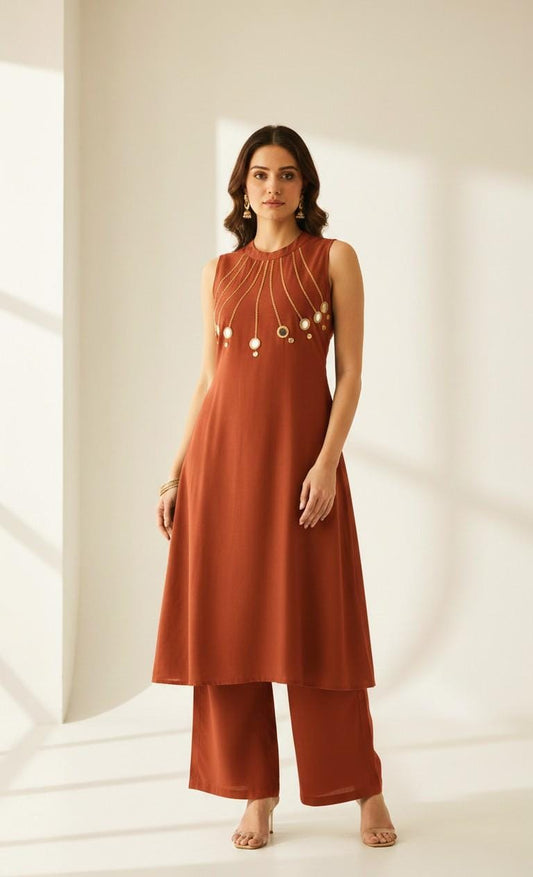 Mirror work kurta set