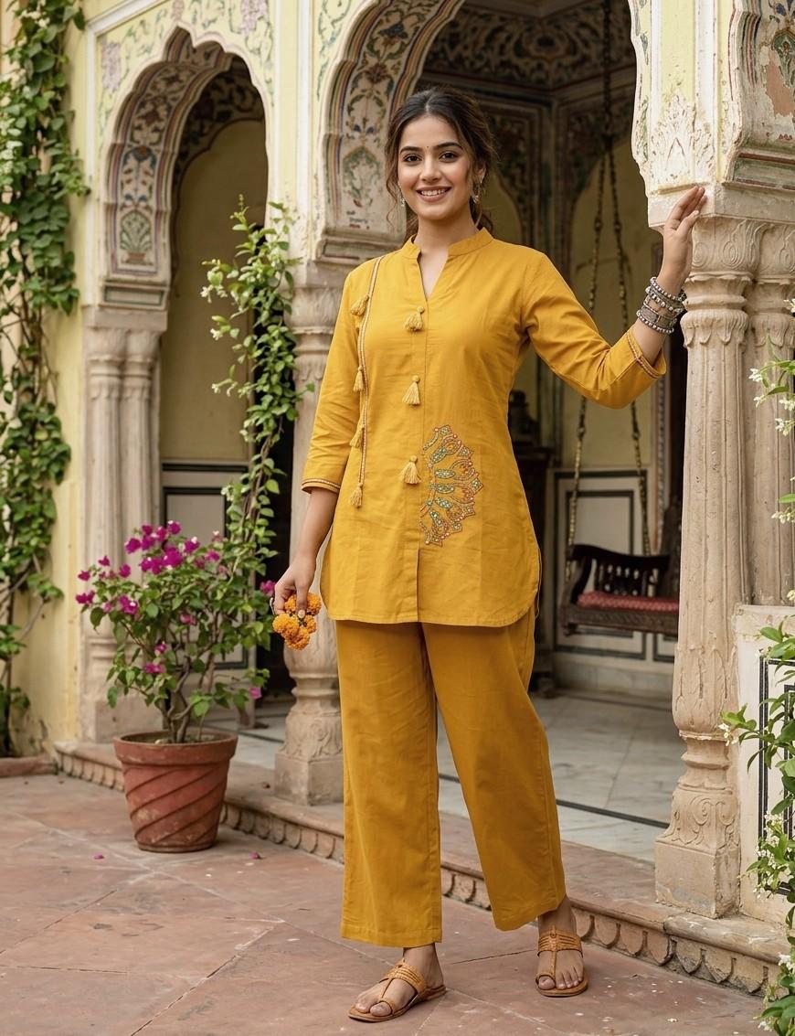 Embroidered Cotton Co-Ord Set