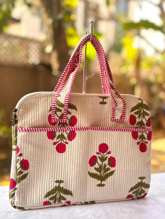 Block print laptop bag
