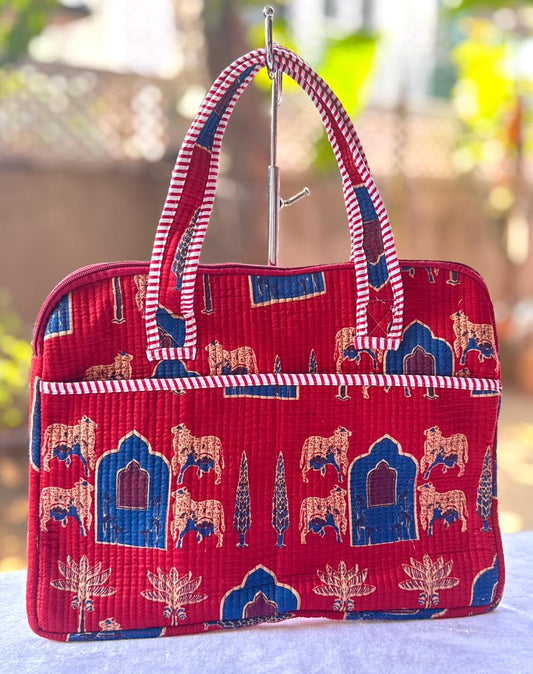 Block print laptop bag