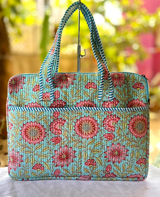 Block print laptop bag