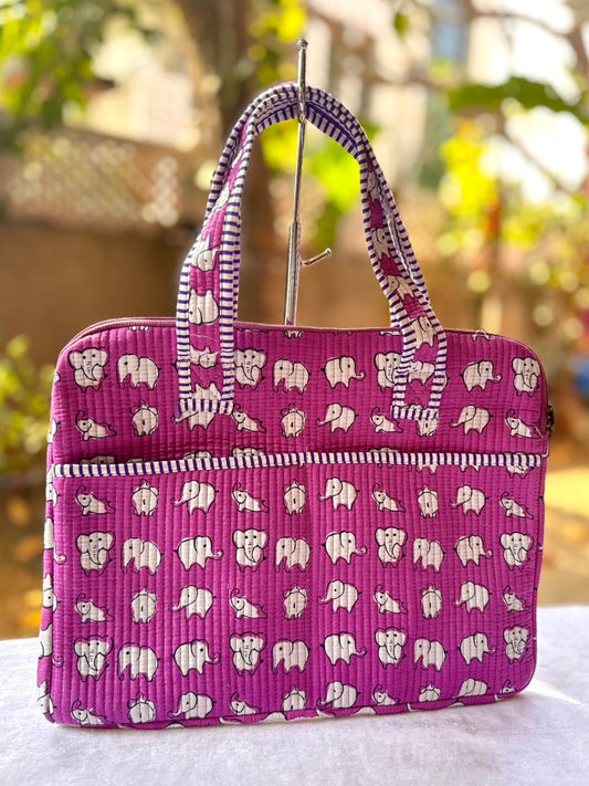 Block print laptop bag