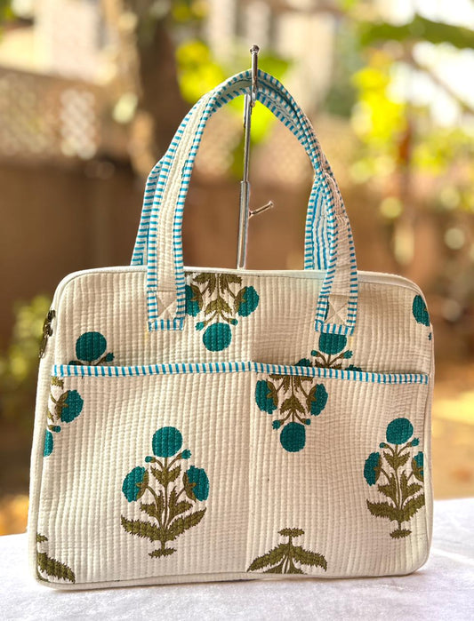 Block print laptop bag