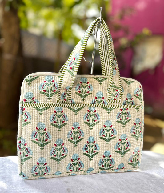 Block print laptop bag
