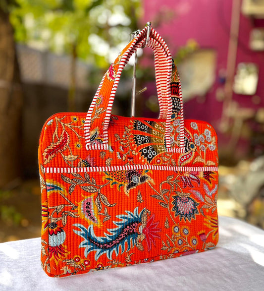 Block print laptop bag