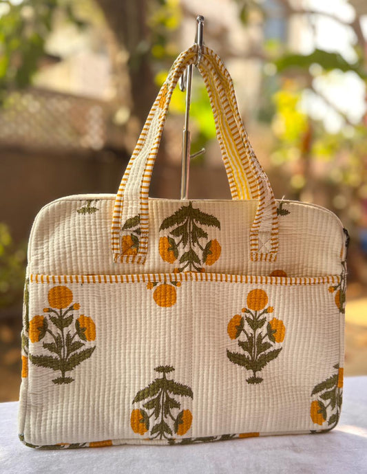 Block print laptop bag