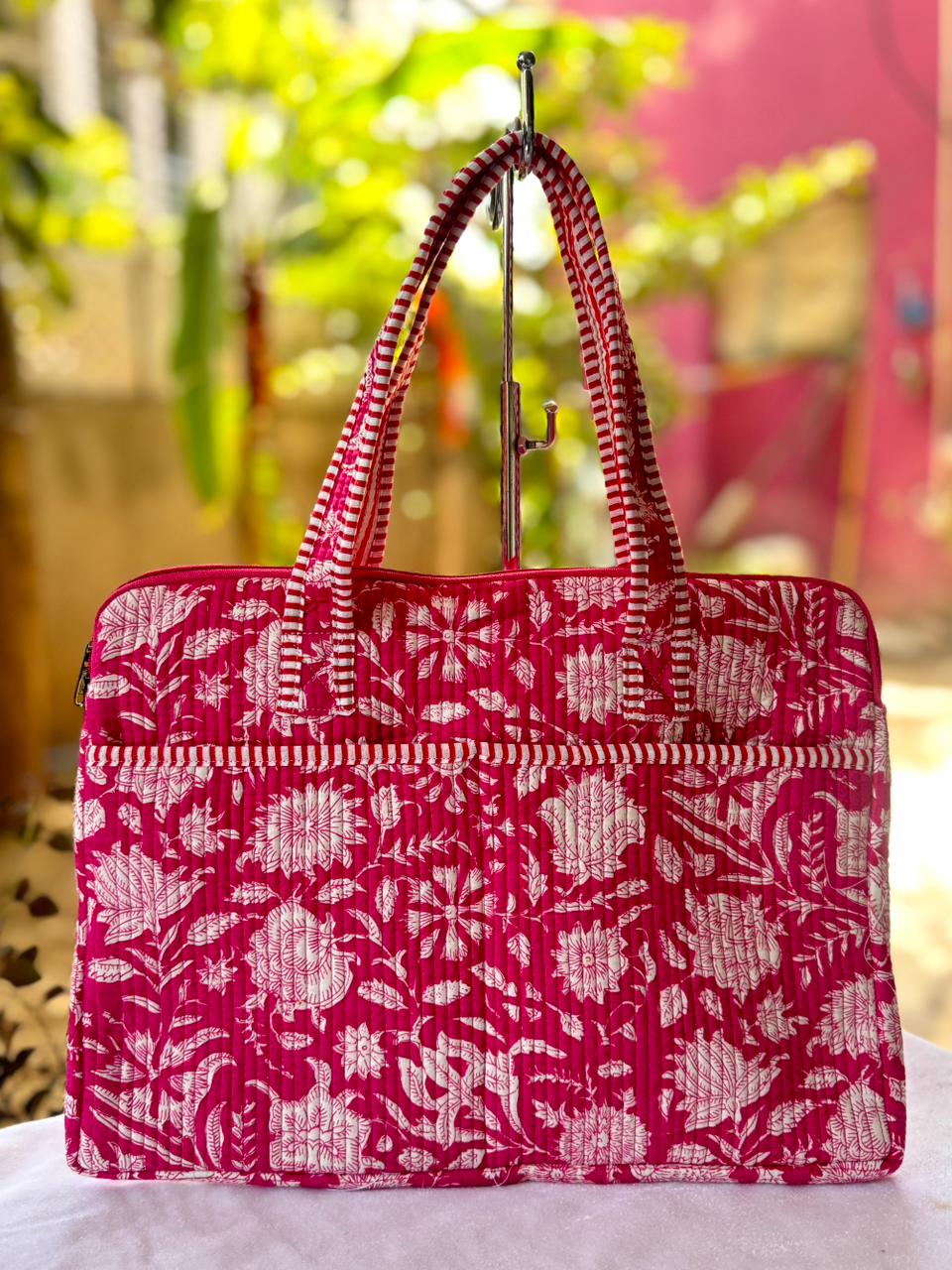 Block print laptop bag