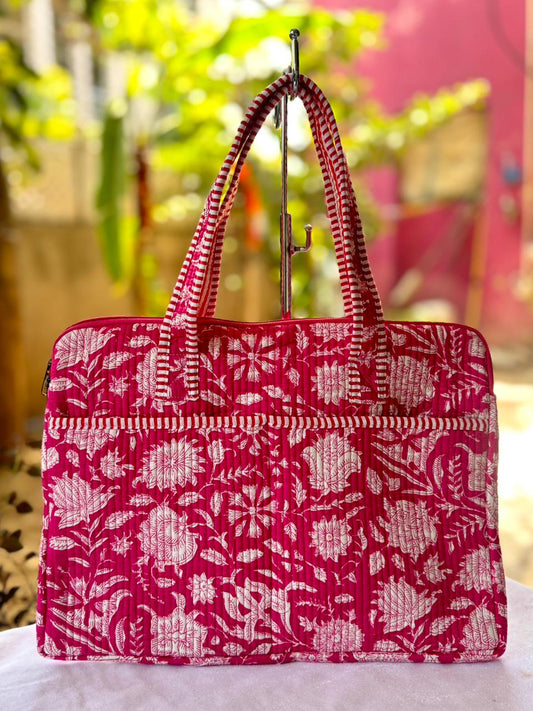 Block print laptop bag