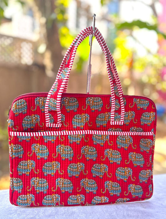 Block print laptop bag