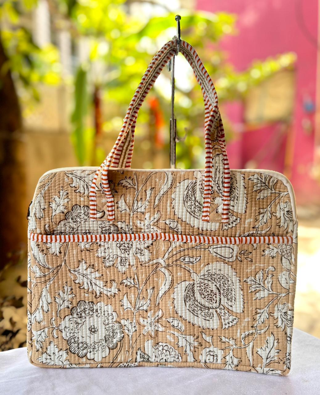 Block print laptop bag