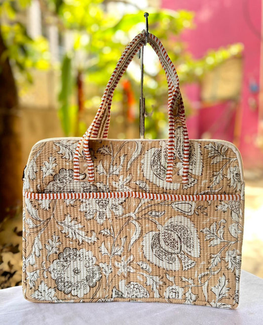 Block print laptop bag