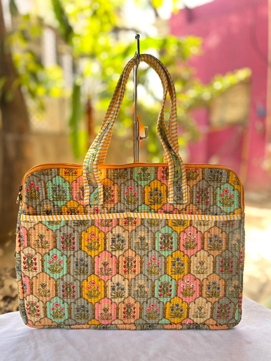 Block print laptop bag