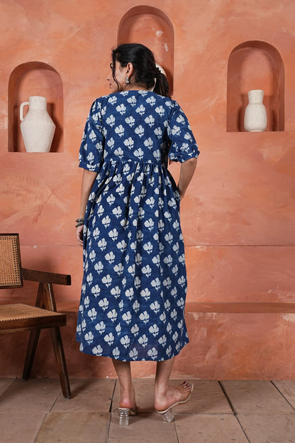 Bagru Hand-Block Printed Dress