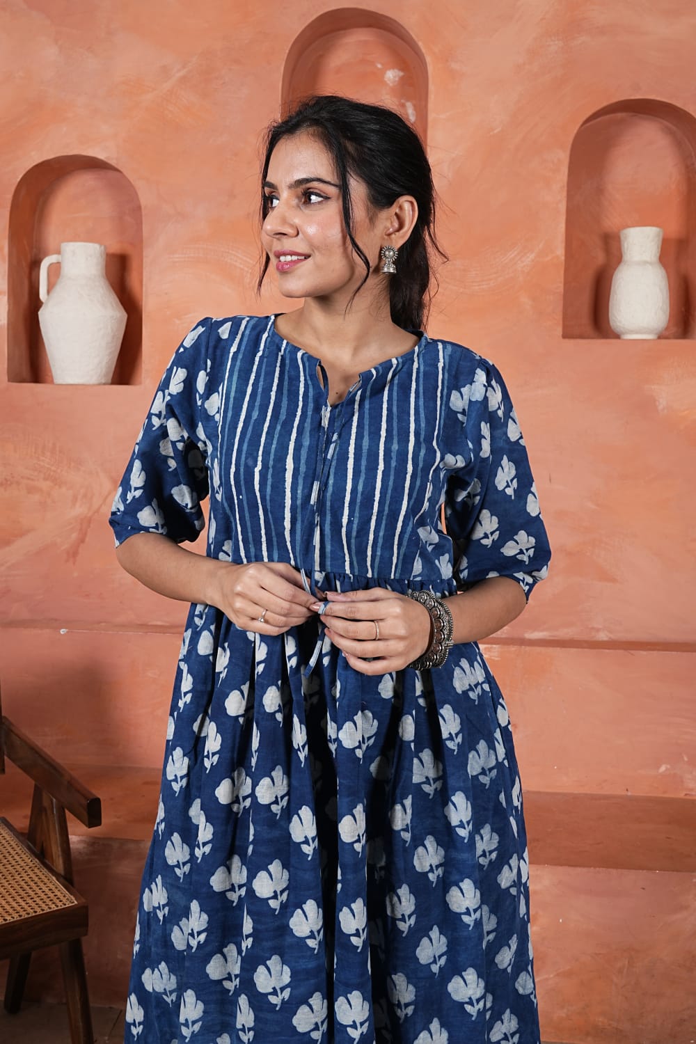 Bagru Hand-Block Printed Dress