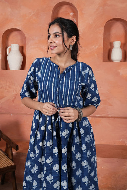 Bagru Hand-Block Printed Dress